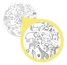 Balónová lopta – Zemeguľa s kontinentmi na vymaľovanie