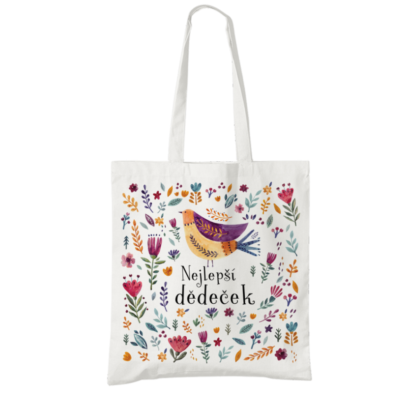 Taška Nejlepší dědeček, ptáček a kvítky