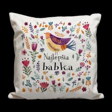Vankúš Najlepšia babka vtáčik a kvietky