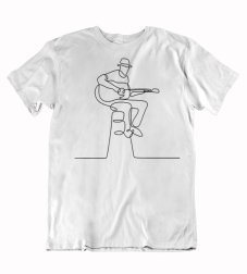 Pánske tričko gitarista na stoličke