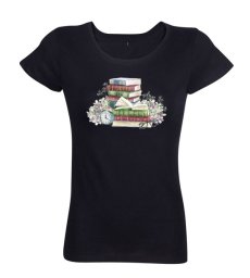 Dámske tričko knihomoľka čierne