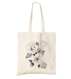 Bavlněná taška Kreslené květiny