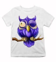 Detské tričko fialová sova