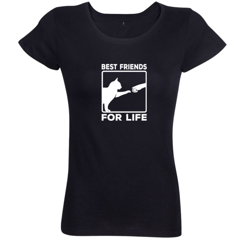 Dámske bio tričko Mačka best friends
