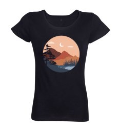 Dámske Bio tričko príroda v kruhu čierne