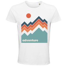 Pánske tričko Retro príroda slnko a hory