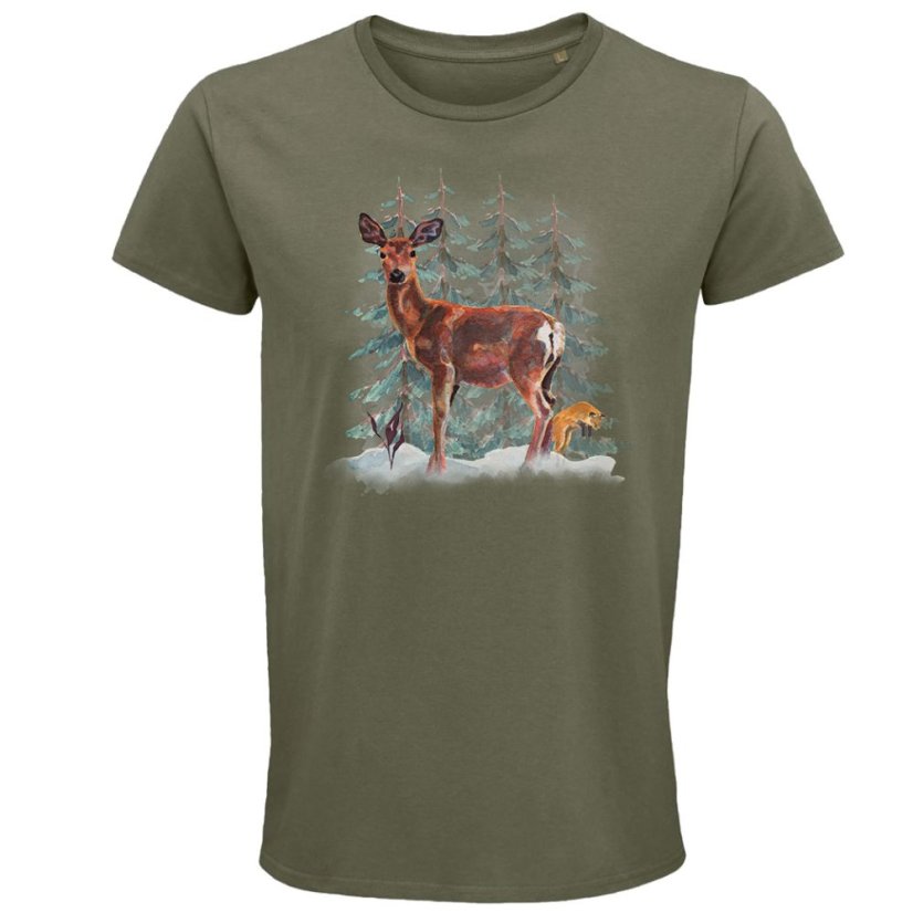 Pánske Bio tričko Pozorujúca laň