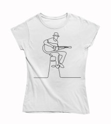 Dámske tričko gitarista na stoličke