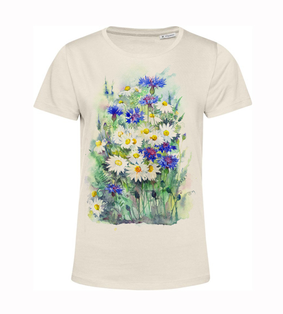 Dámske BIO tričko margarétky na poli