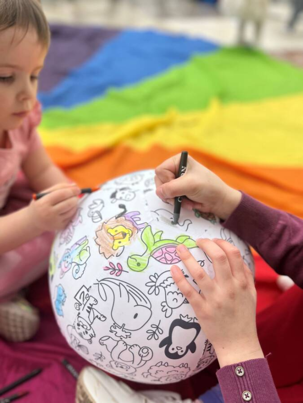 Balónová lopta na vymaľovanie – Zvieratká 30 cm