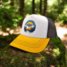 Kšiltovka Příroda v kruhu, šedo-žlutá