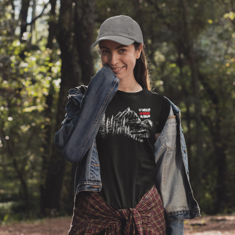 Dámske Bio tričko Hory a turistická značka - Veľkosť: L, Farby: Čierna