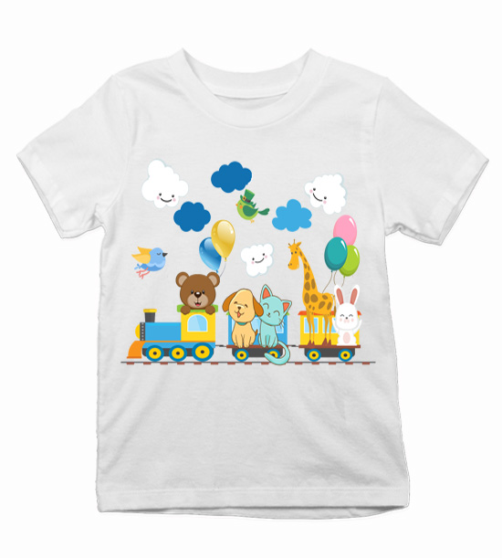 Detské tričko zvieratka na vláčiku
