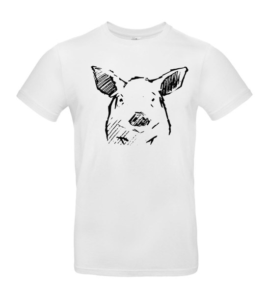 Pánske tričko Prasiatko skica