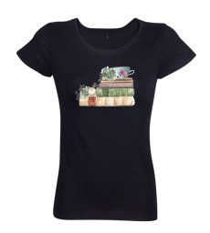 Dámske tričko Čas na knihu čierne