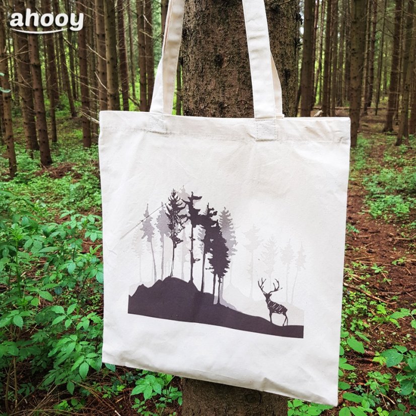 BIO bavlnená taška jeleň a les