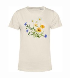 Dámske BIO tričko poľné kvety farebné žlté pole