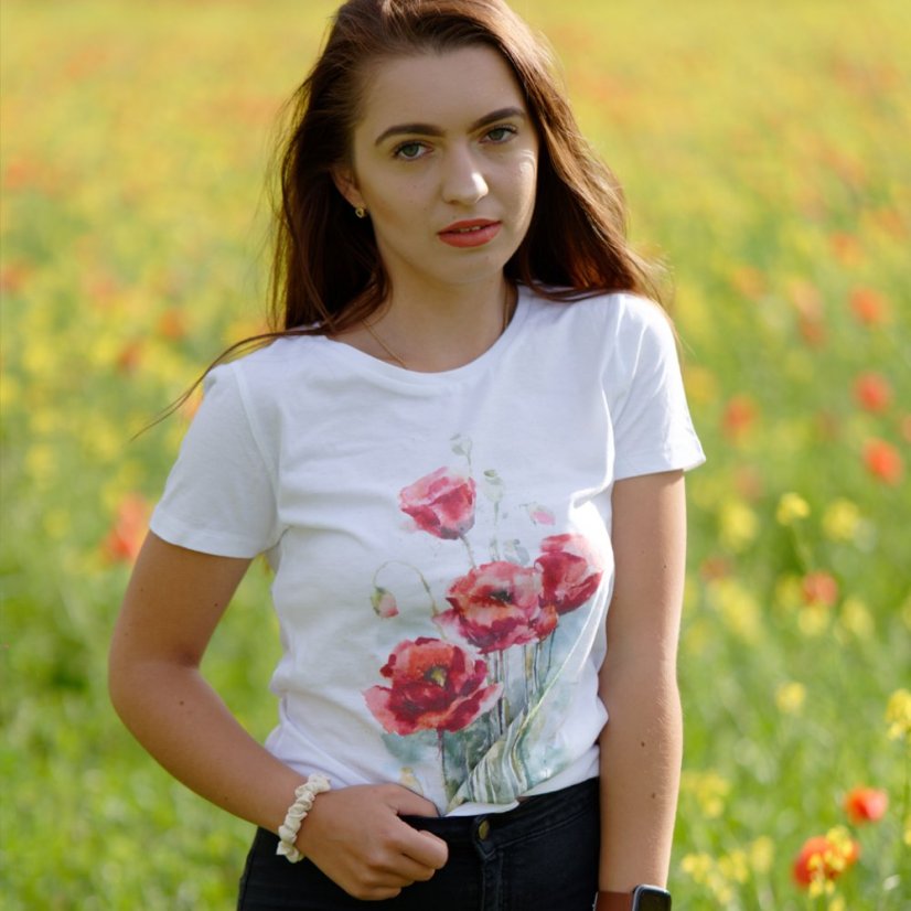 Dámske BIO tričko Červený mak