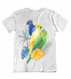 Pánske tričko farebné papagáje