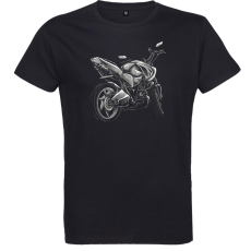 Pánske tričko Cestná motorka čierne
