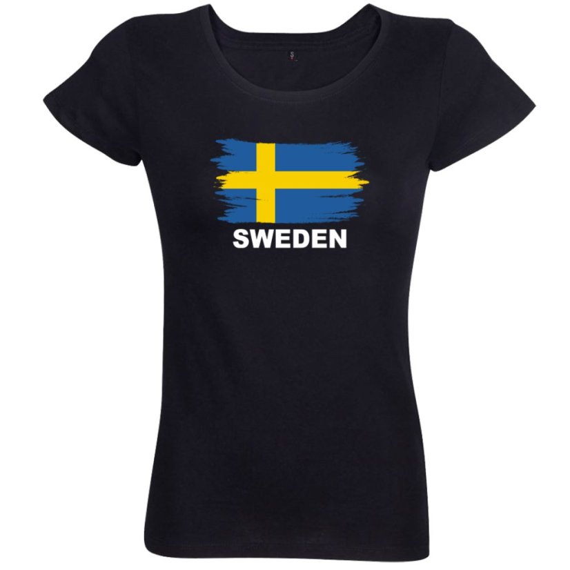 Dámske tričko Sweden - Veľkosť: S, Farby: Čierna Dámske tričko Sweden - Veľkosť: S, Farby: Čierna