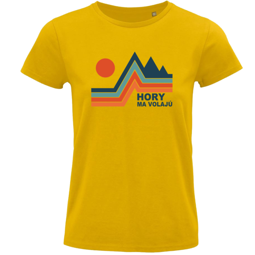 Dámske tričko Retro hory ma volajú