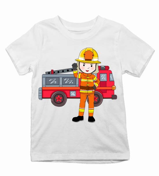 Detské tričko hasič a požiarnické auto