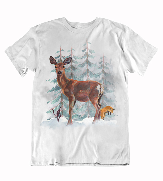 Pánske tričko pozorujúca laň