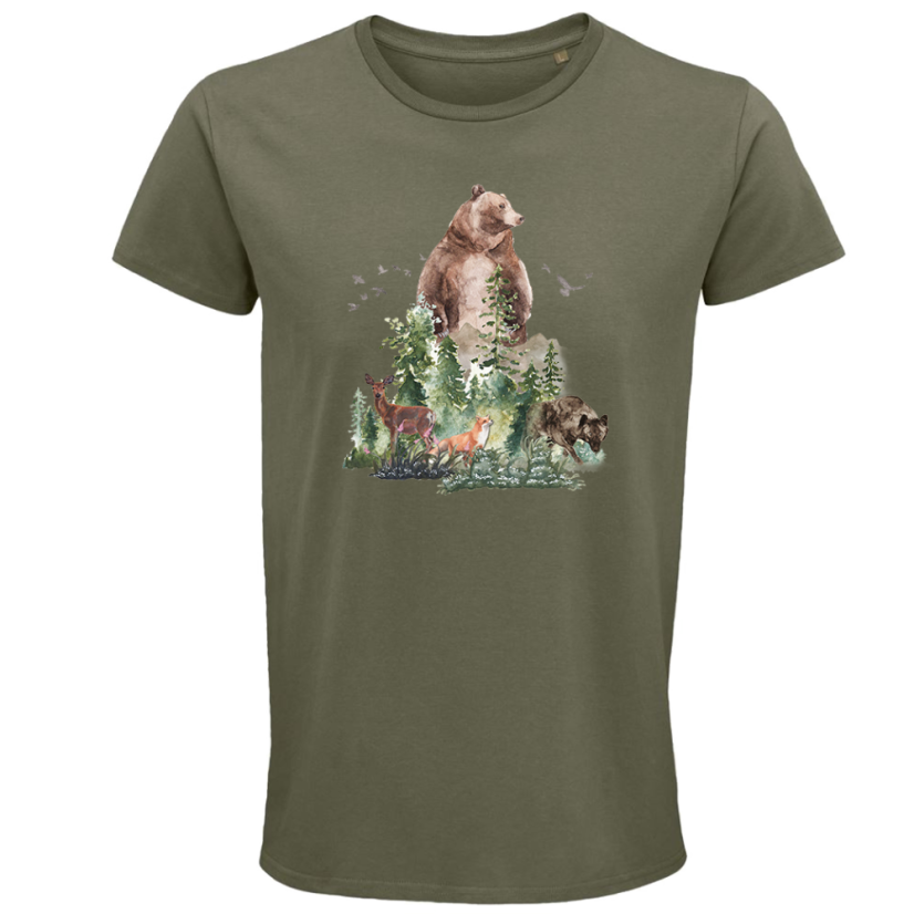 Pánske Bio tričko Pán lesa, čierne