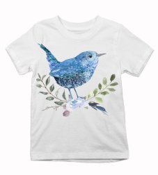 Detské tričko modrý vtáčik