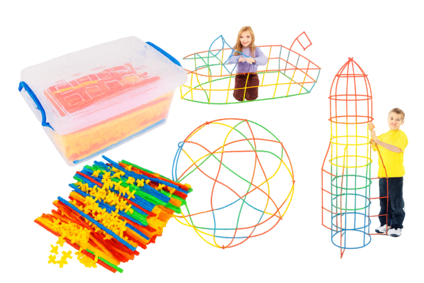 Konstrukční brčka – Edukační stavebnice 300 dílů