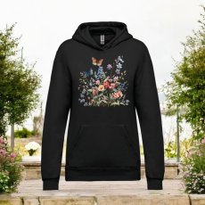 Dámska mikina s kapucňou Motýle a kvety