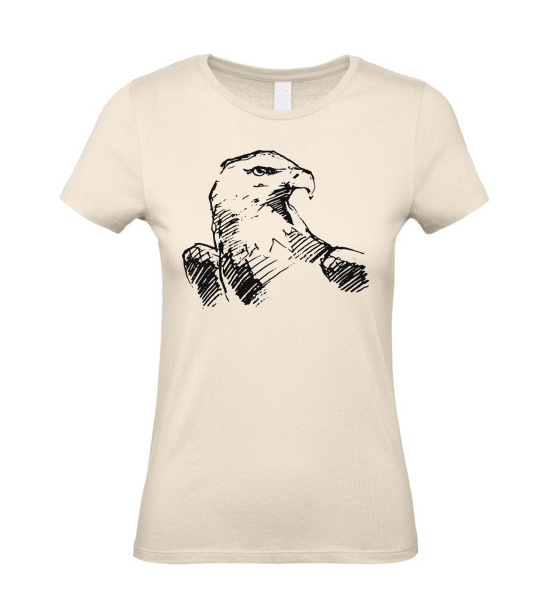 Dámske tričko orol skica - Veľkosť: XS, Farby: Natural