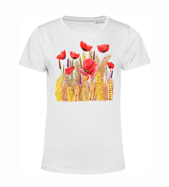 Dámské tričko Pšenično-maková pole