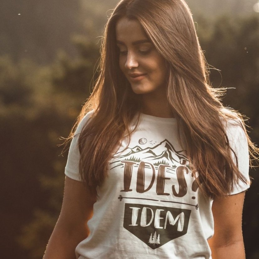 Dámske BIO  tričko  ideš? idem - Veľkosť: XS, Farby: Natural