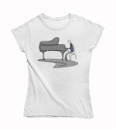 Dámske tričko maľovaný klavirista