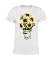 Dámske Bio tričko slnečnice vo vedierku