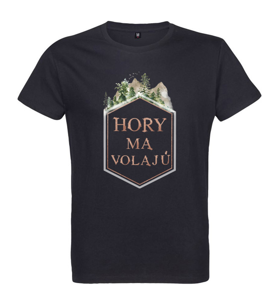 Pánske tričko hory ma volajú rámček čierne