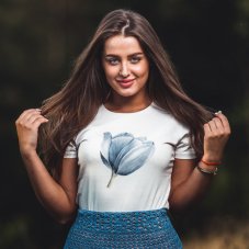 Dámske Bio tričko modrý kvietok