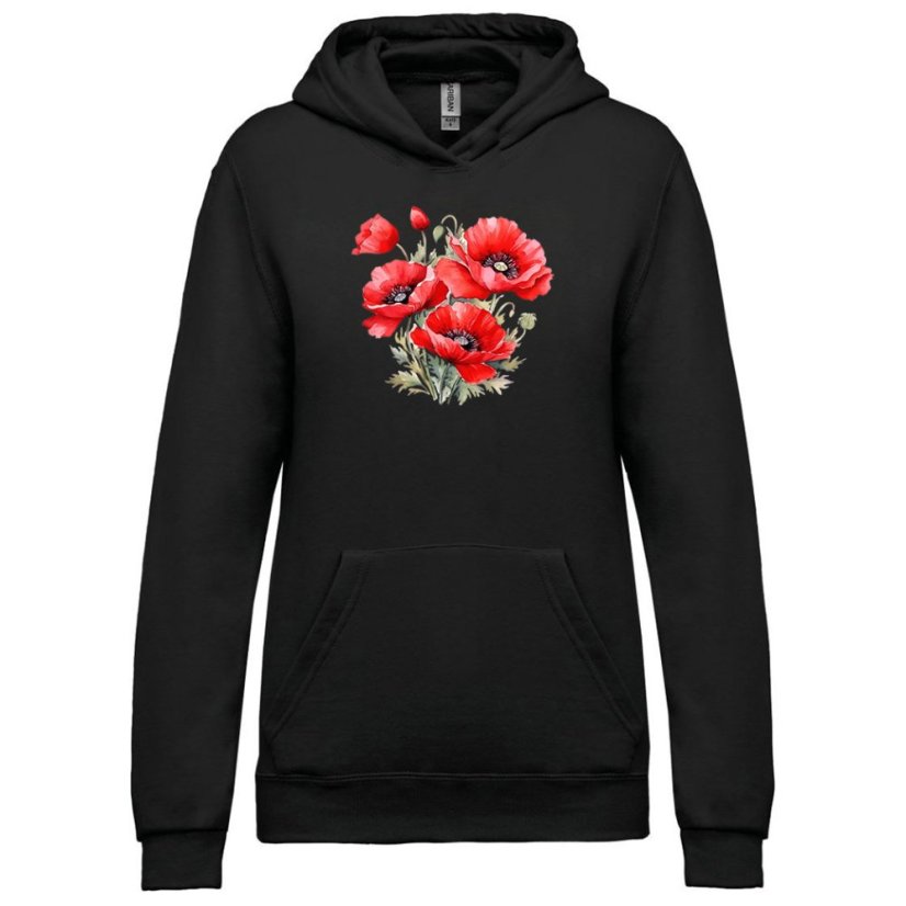 Dámska mikina s kapucňou Červené maky