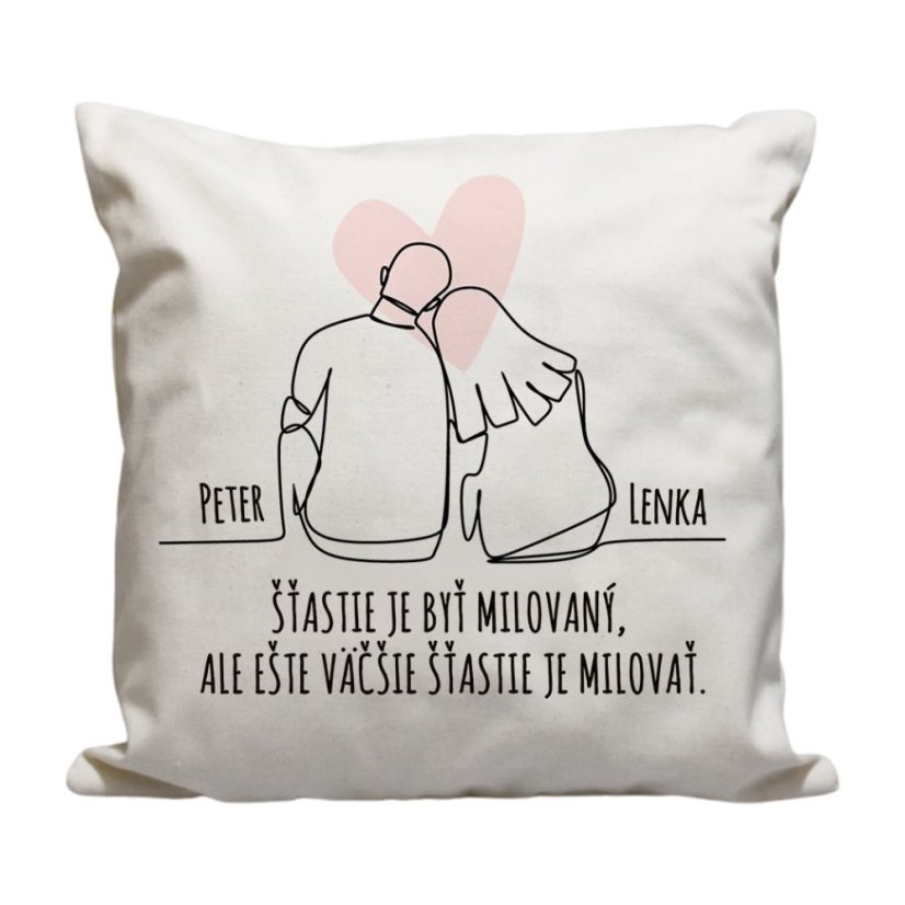 Vankúš Šťastie je byť milovaný s vlastným menom