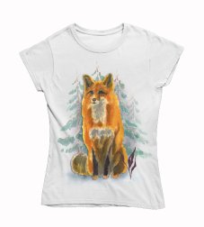 Dámske tričko sediaca líška