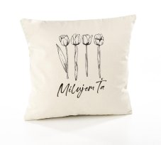 Vankúš Milujem Ťa tulipány