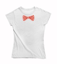 Dámske tričko Červený motýlik srdiečka