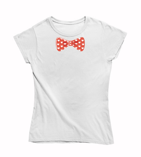 Dámske tričko Červený motýlik srdiečka