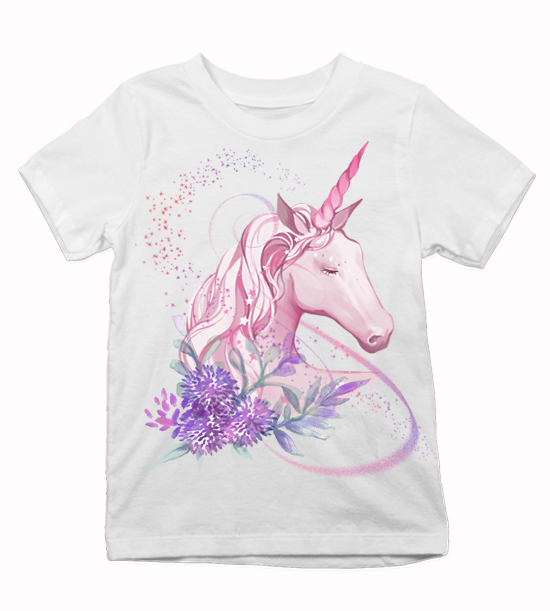 Detské tričko  ružový jednorožec z boku