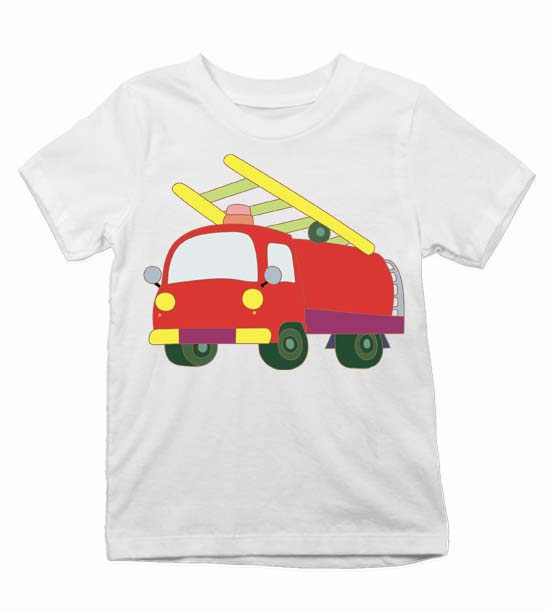 Dětské tričko Kreslené hasičské auto