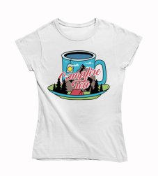 Dámske tričko hrnček čaju na horách