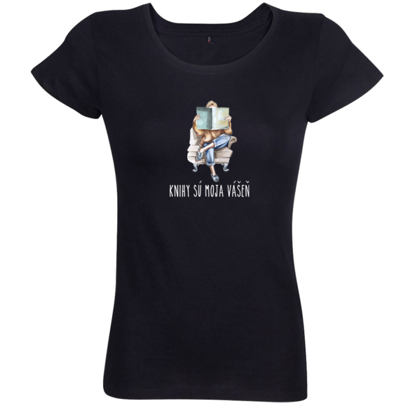 Dámske bio tričko Knihy sú moja vášeň