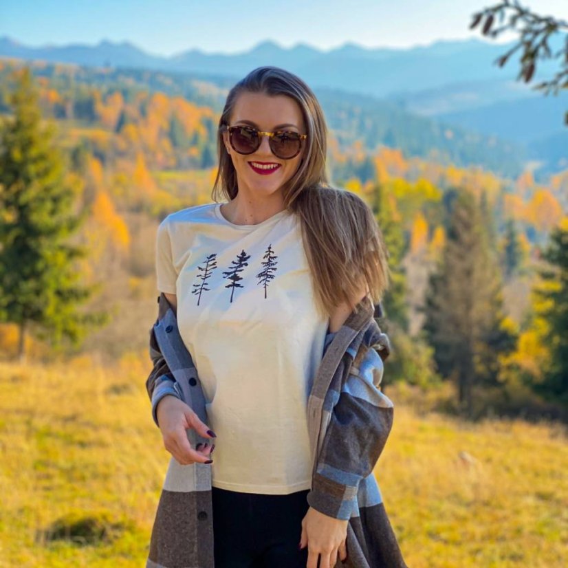 Dámske BIO tričko  3 stromy - Veľkosť: XL, Farby: Natural